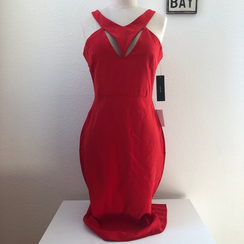 Lulu’s Red Cocktail Dress w/ Cutout